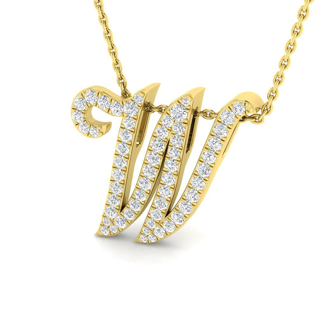 Initials Diamond Ring 0.44ct–1.74ct – SP4909-W – 18k Yellow Gold