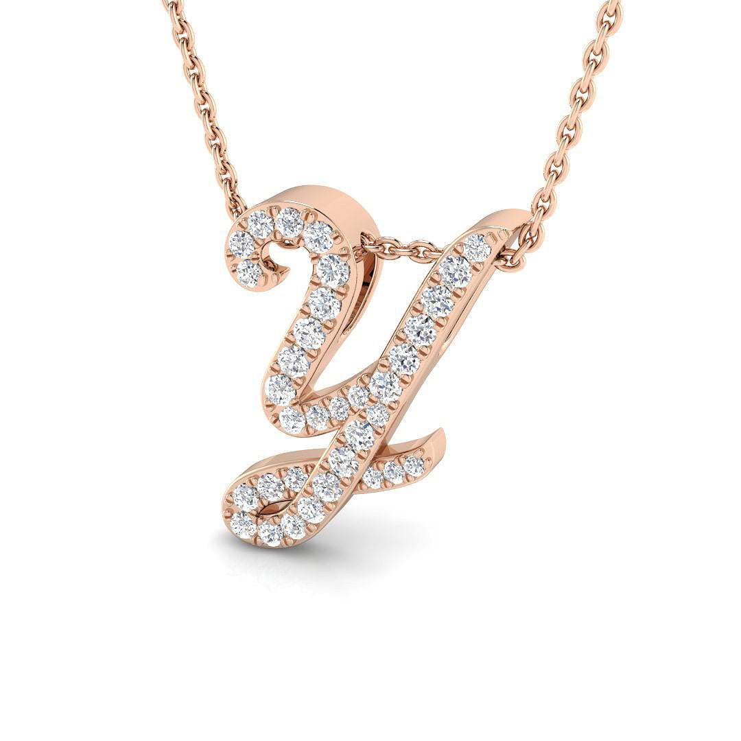 Initials Diamond Ring 0.18ct–1.07ct – SP4909-Y – 18k Rose Gold