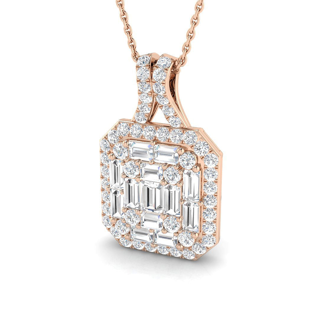 Baguette & Brilliant Diamond Ring 1.09ct–1.82ct – SP5072 – 18k Rose Gold