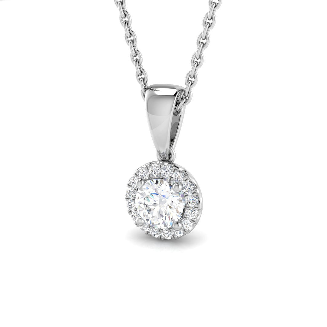 Halo Diamond Ring 0.39ct – SP5092 – 18k White Gold