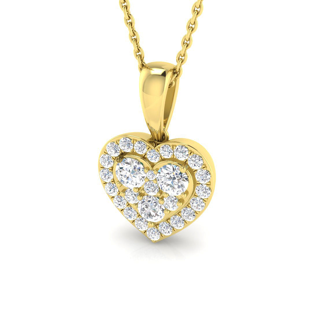 Heart Diamond Ring 0.61ct – SP5336 – 18k Yellow Gold
