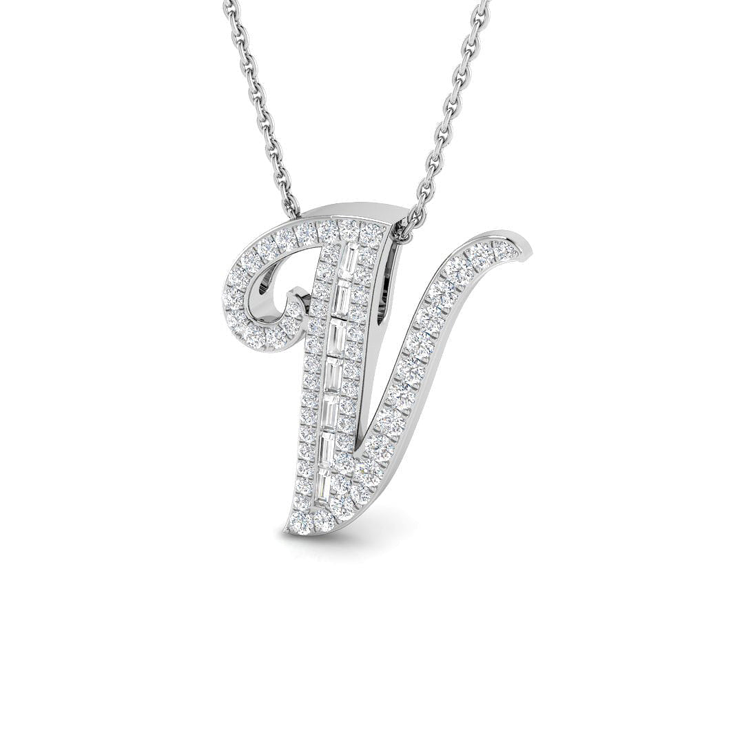 Initials Diamond Ring 0.38ct – SP5504-V – 18k White Gold