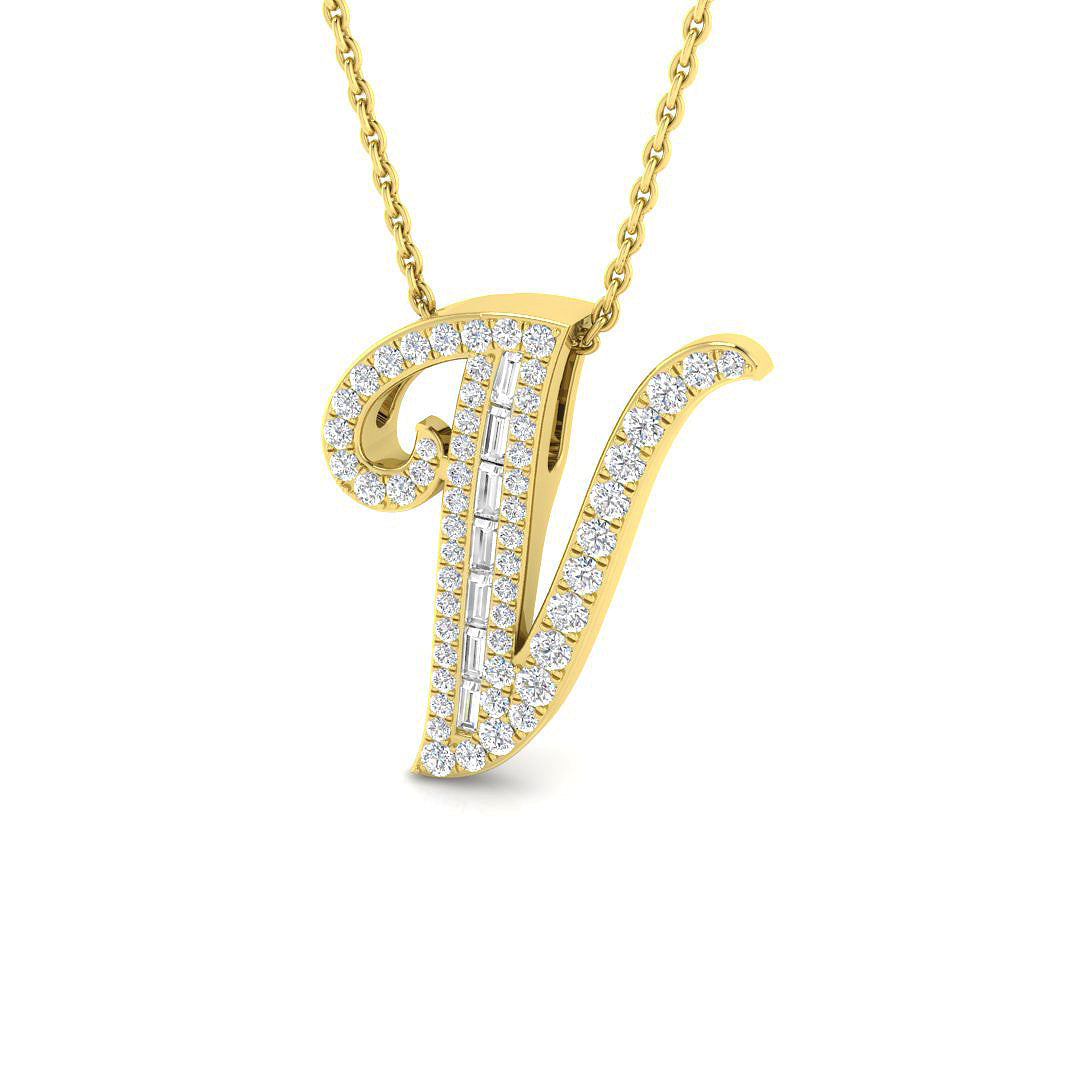 Initials Diamond Ring 0.38ct – SP5504-V – 18k Yellow Gold