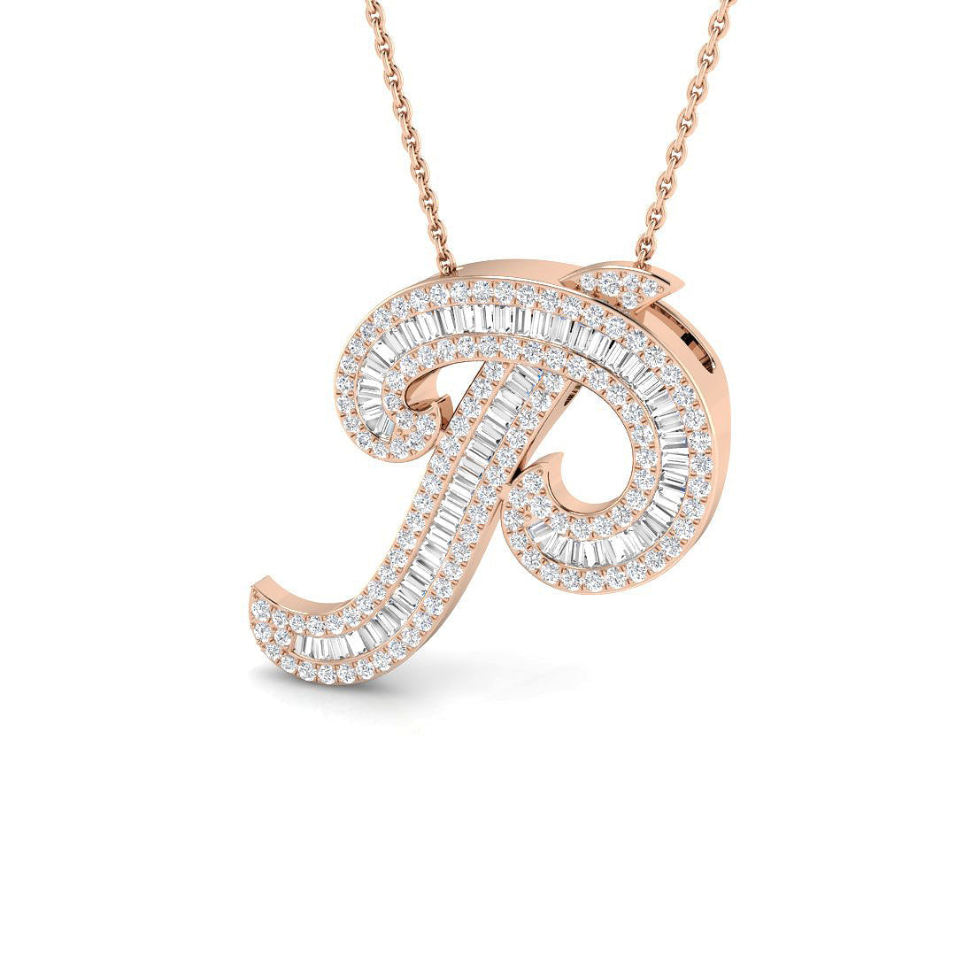 Initials Diamond Ring 0.9ct–1.46ct – SP5517-P – 18k Rose Gold