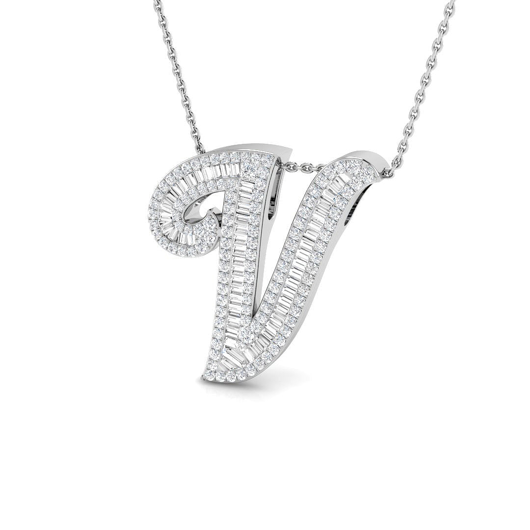 Initials Diamond Ring 0.95ct – SP5517-V – 18k White Gold