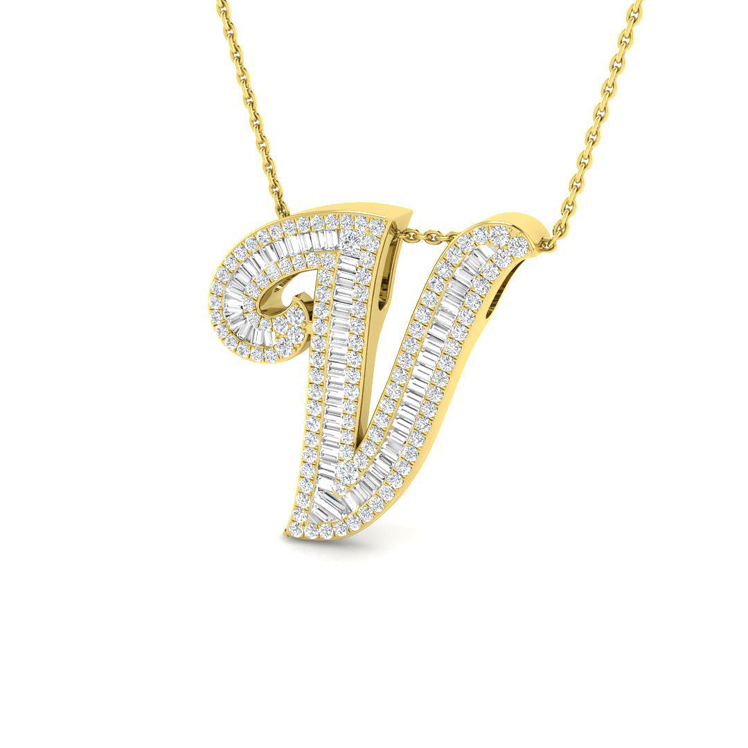 Initials Diamond Ring 0.95ct – SP5517-V – 18k Yellow Gold