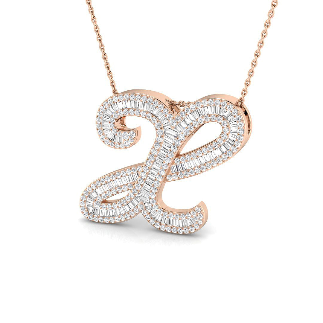 Initials Diamond Ring 1.66ct–2.1ct – SP5517-X – 18k Rose Gold