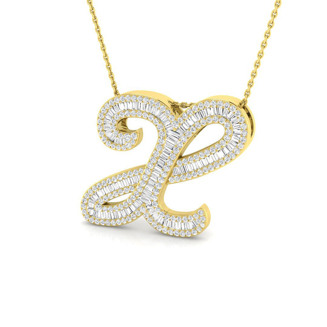 Initials Diamond Ring 1.66ct–2.1ct – SP5517-X – 18k Yellow Gold
