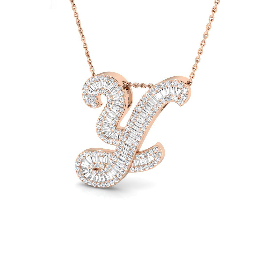 Initials Diamond Ring 0.87ct–1.7ct – SP5517-Y – 18k Rose Gold