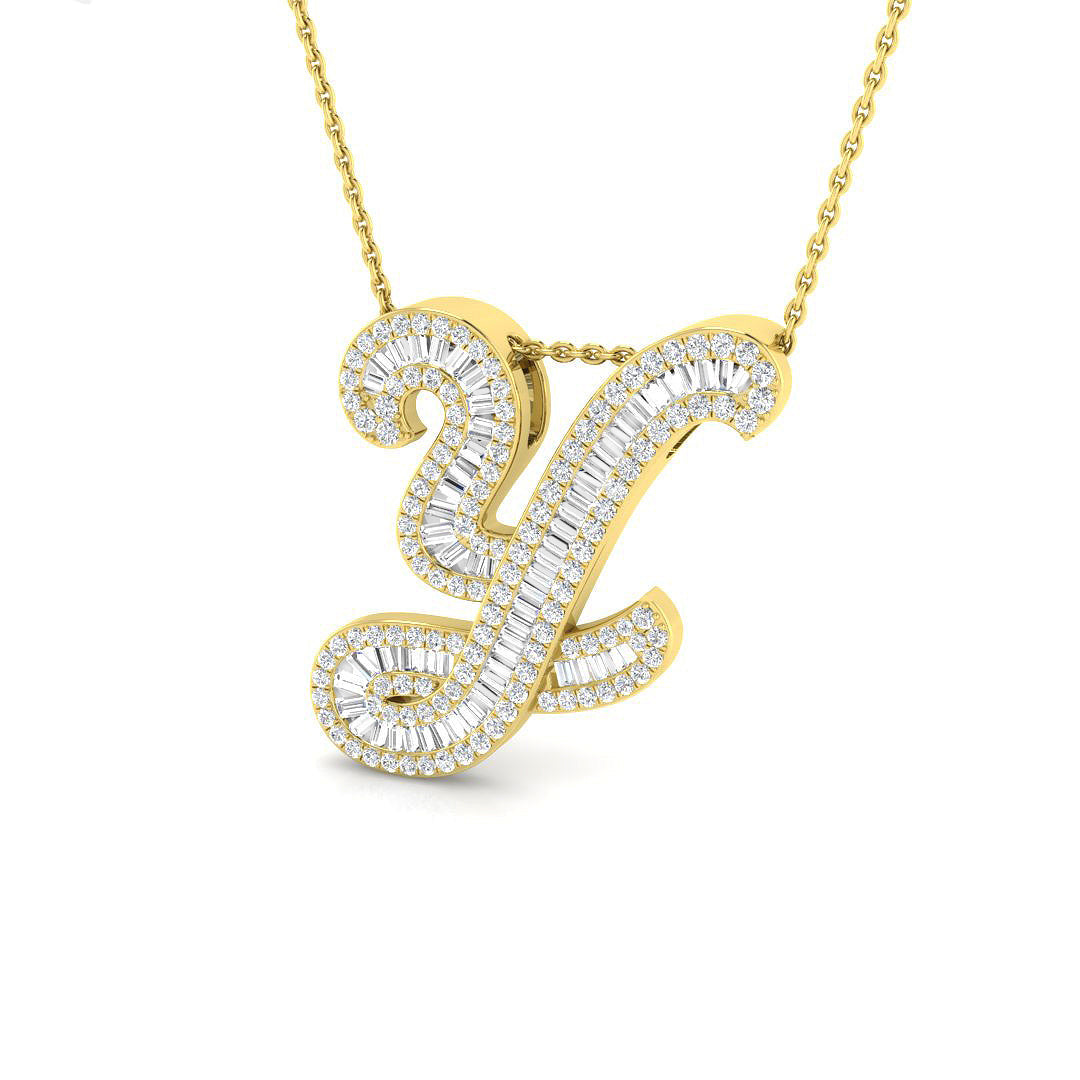 Initials Diamond Ring 0.87ct–1.7ct – SP5517-Y – 18k Yellow Gold