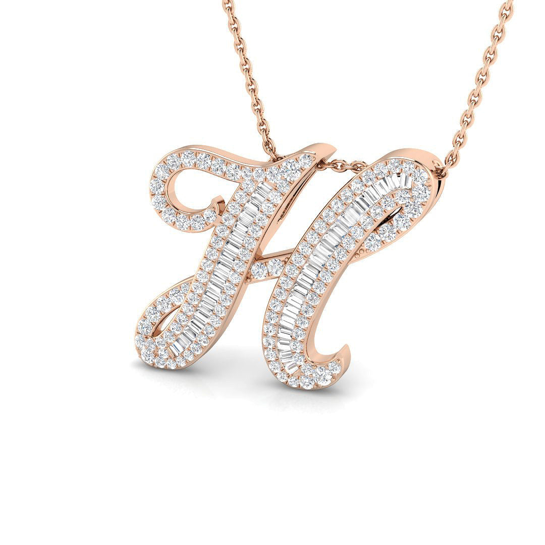 Initials Diamond Ring 0.64ct – SP5543-H – 18k Rose Gold