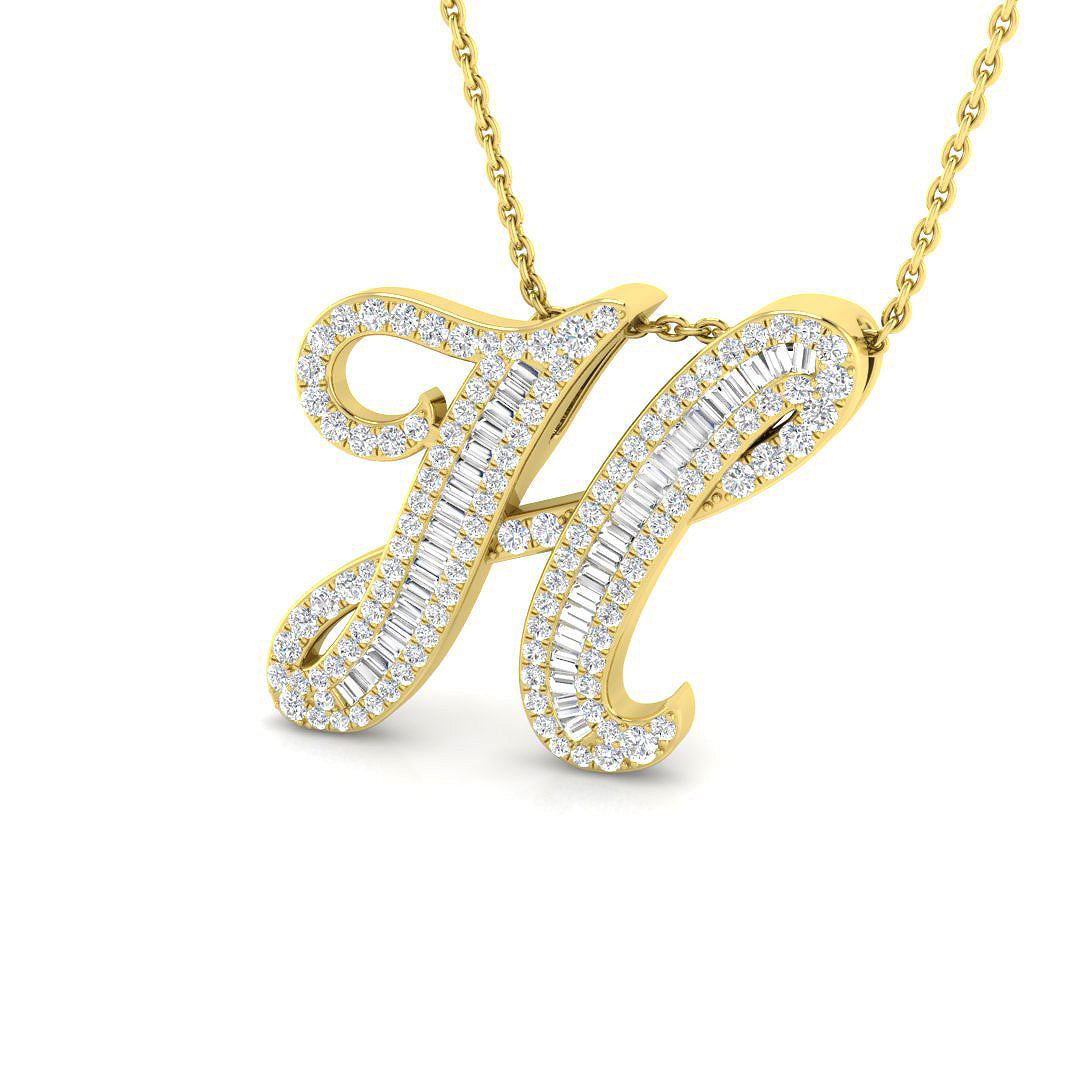 Initials Diamond Ring 0.64ct – SP5543-H – 18k Yellow Gold