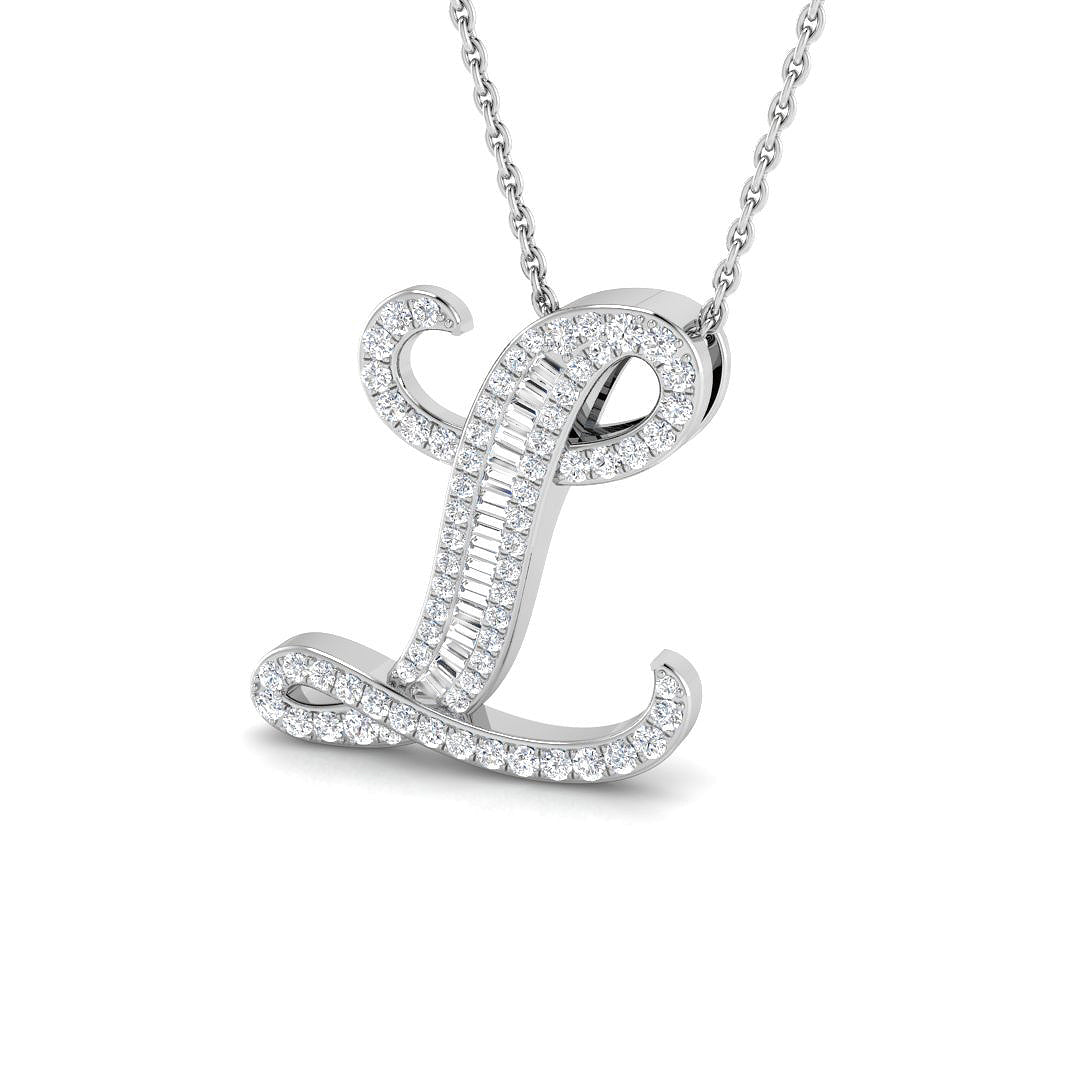 Initials Diamond Ring 0.37ct – SP5543-L – 18k White Gold