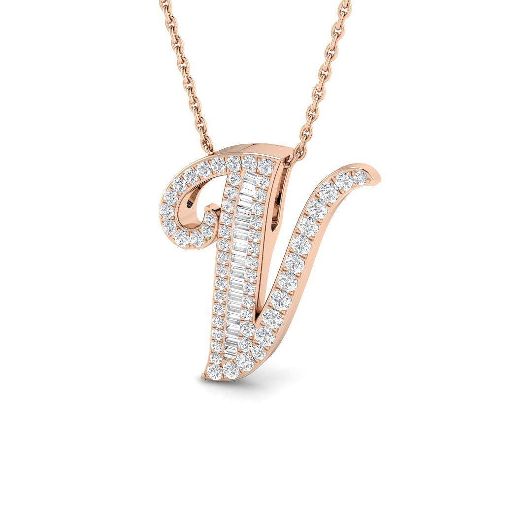 Initials Diamond Ring 0.41ct – SP5543-V – 18k Rose Gold