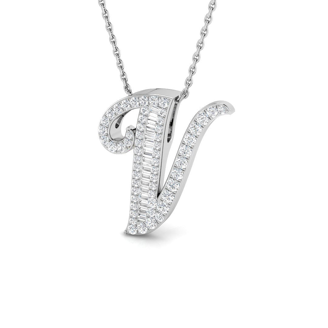 Initials Diamond Ring 0.41ct – SP5543-V – 18k White Gold