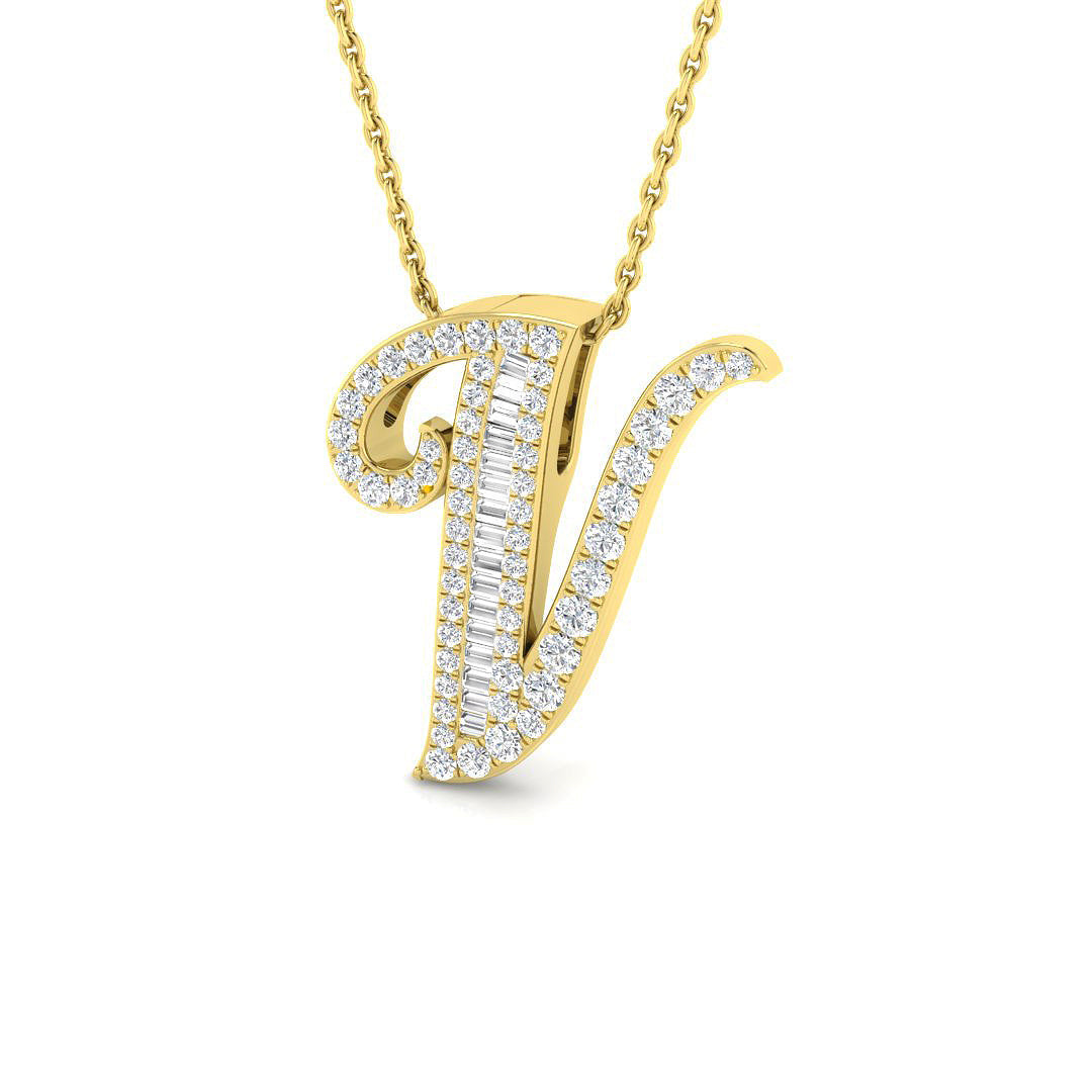 Initials Diamond Ring 0.41ct – SP5543-V – 18k Yellow Gold