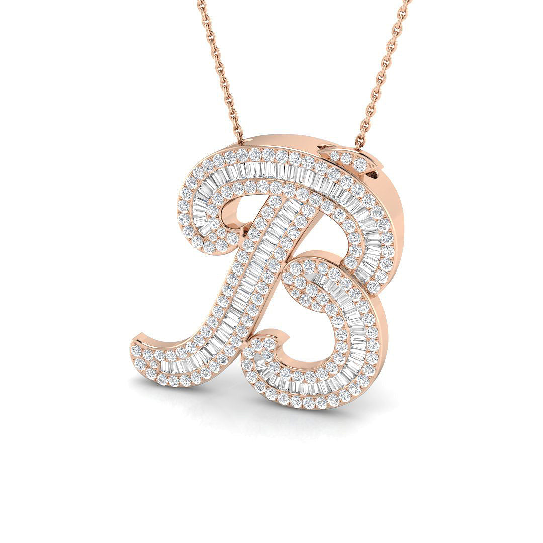 Initials Diamond Ring 0.95ct–1.6ct – SP5517-B – 18k Rose Gold