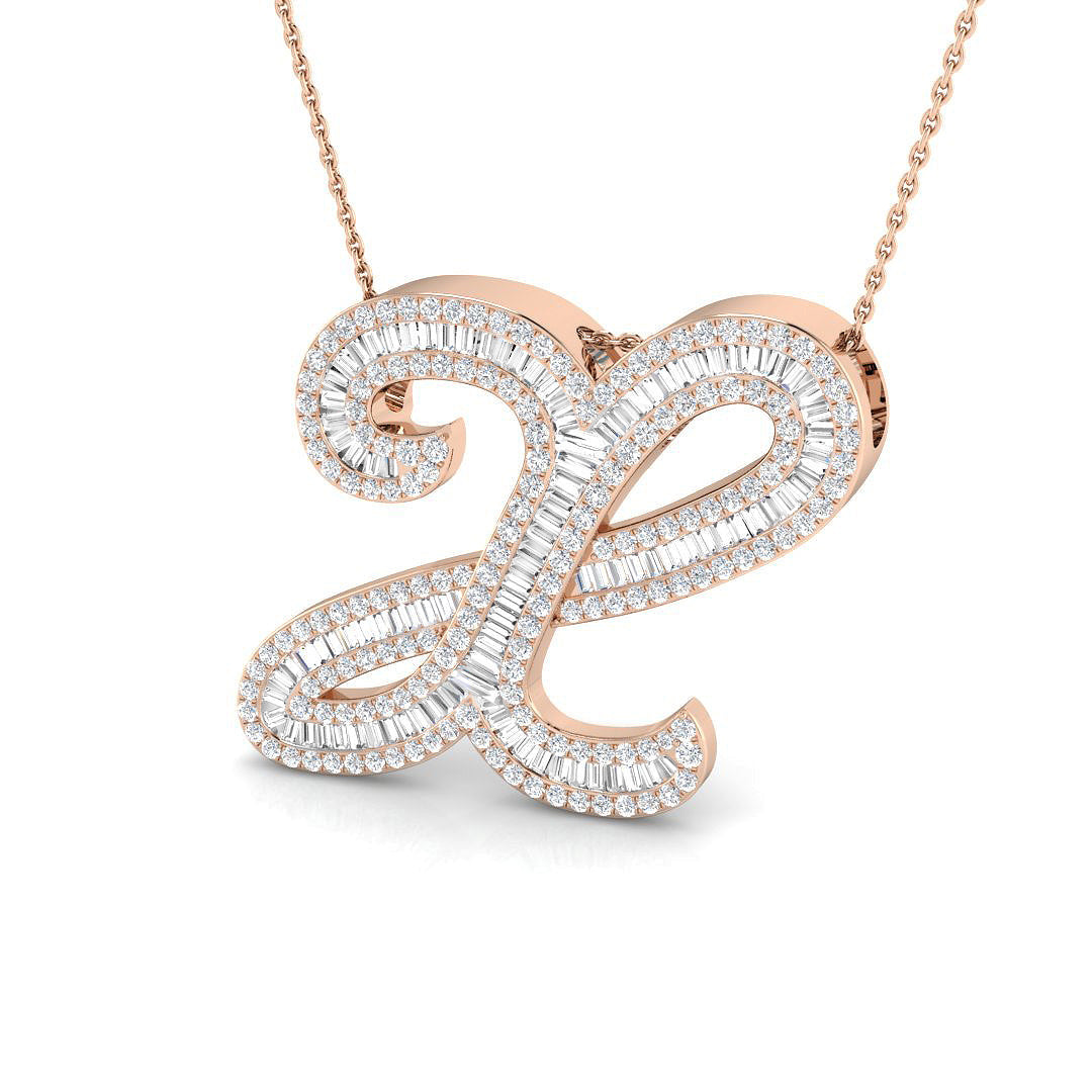 Initials Diamond Ring 1.66ct–2.1ct – SP5517-X – 18k Rose Gold