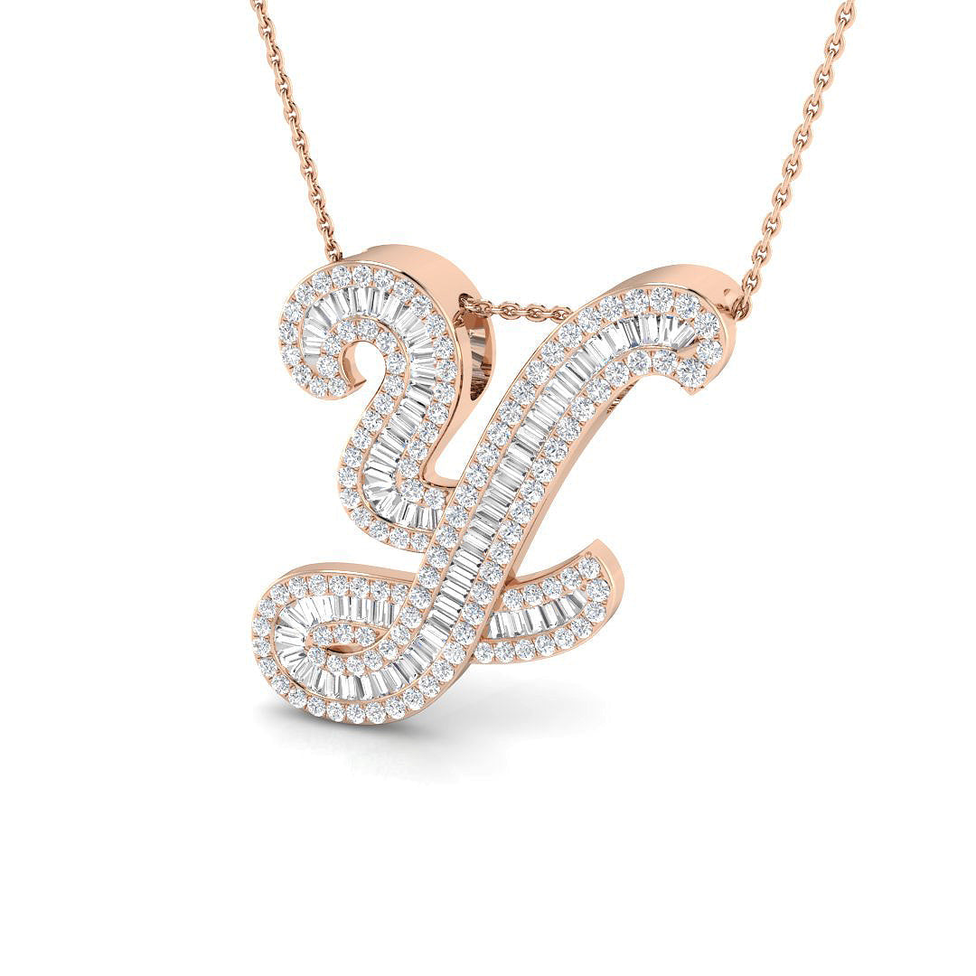 Initials Diamond Ring 0.87ct–1.7ct – SP5517-Y – 18k Rose Gold