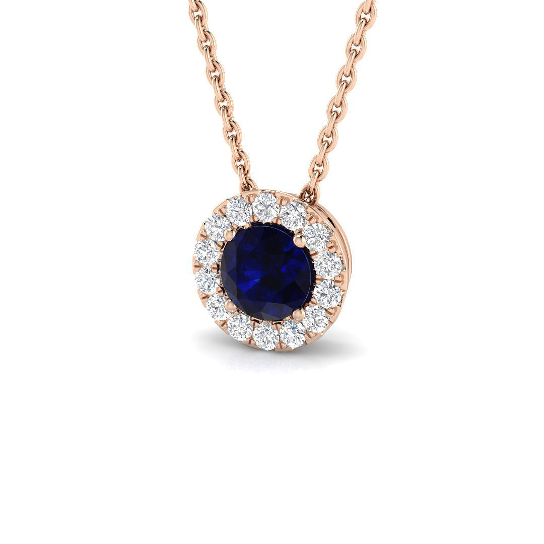 Blue Sapphire Diamond Ring 0.73ct – SP5757~BS – 18k Rose Gold