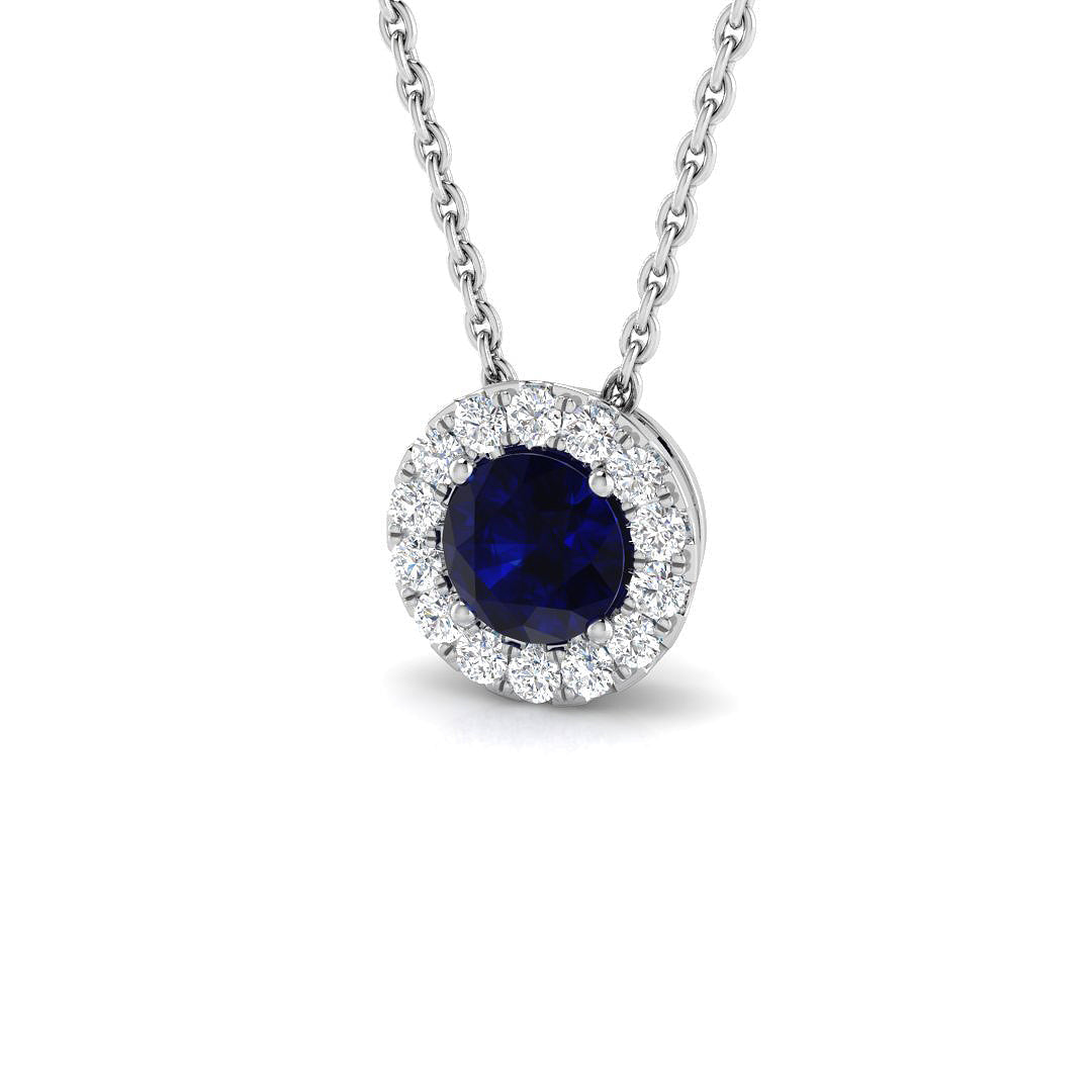 Blue Sapphire Diamond Ring 0.73ct – SP5757~BS – 18k White Gold