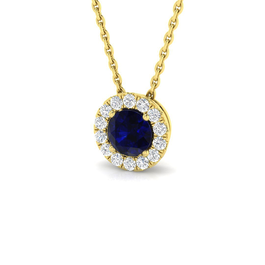 Blue Sapphire Diamond Ring 0.73ct – SP5757~BS – 18k Yellow Gold