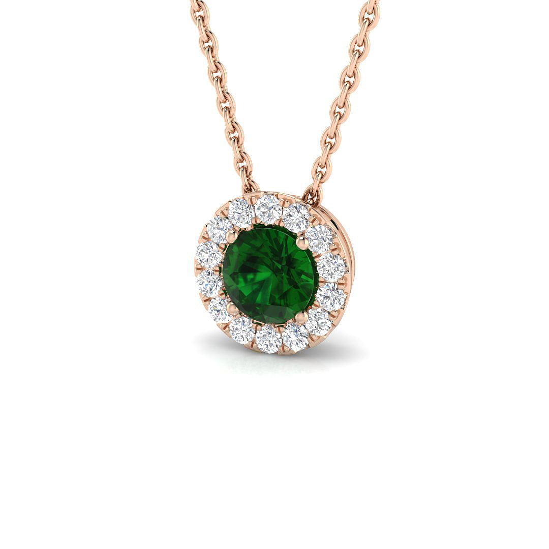 Emerald Diamond Ring 0.59ct – SP5757~EM – 18k Rose Gold
