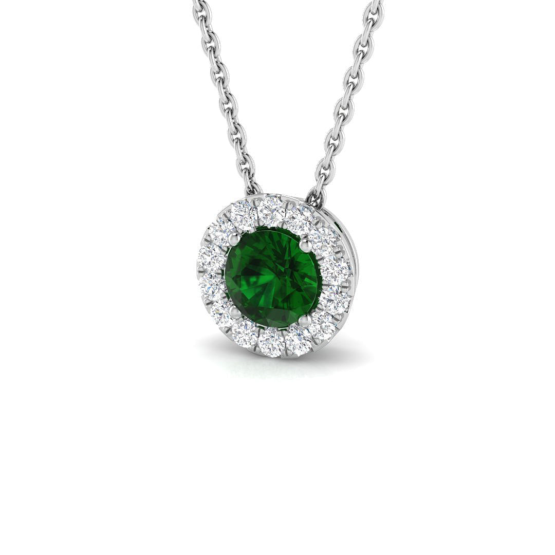 Emerald Diamond Ring 0.59ct – SP5757~EM – 18k White Gold