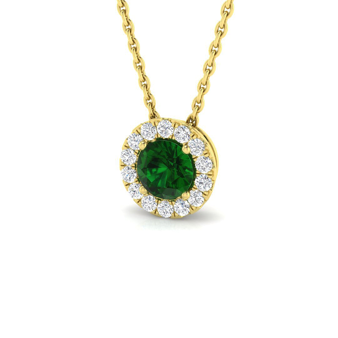 Emerald Diamond Ring 0.59ct – SP5757~EM – 18k Yellow Gold