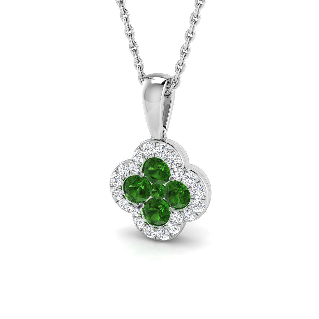 Tsavorite Diamond Ring 0.55ct – SP5781~TS – 18k White Gold