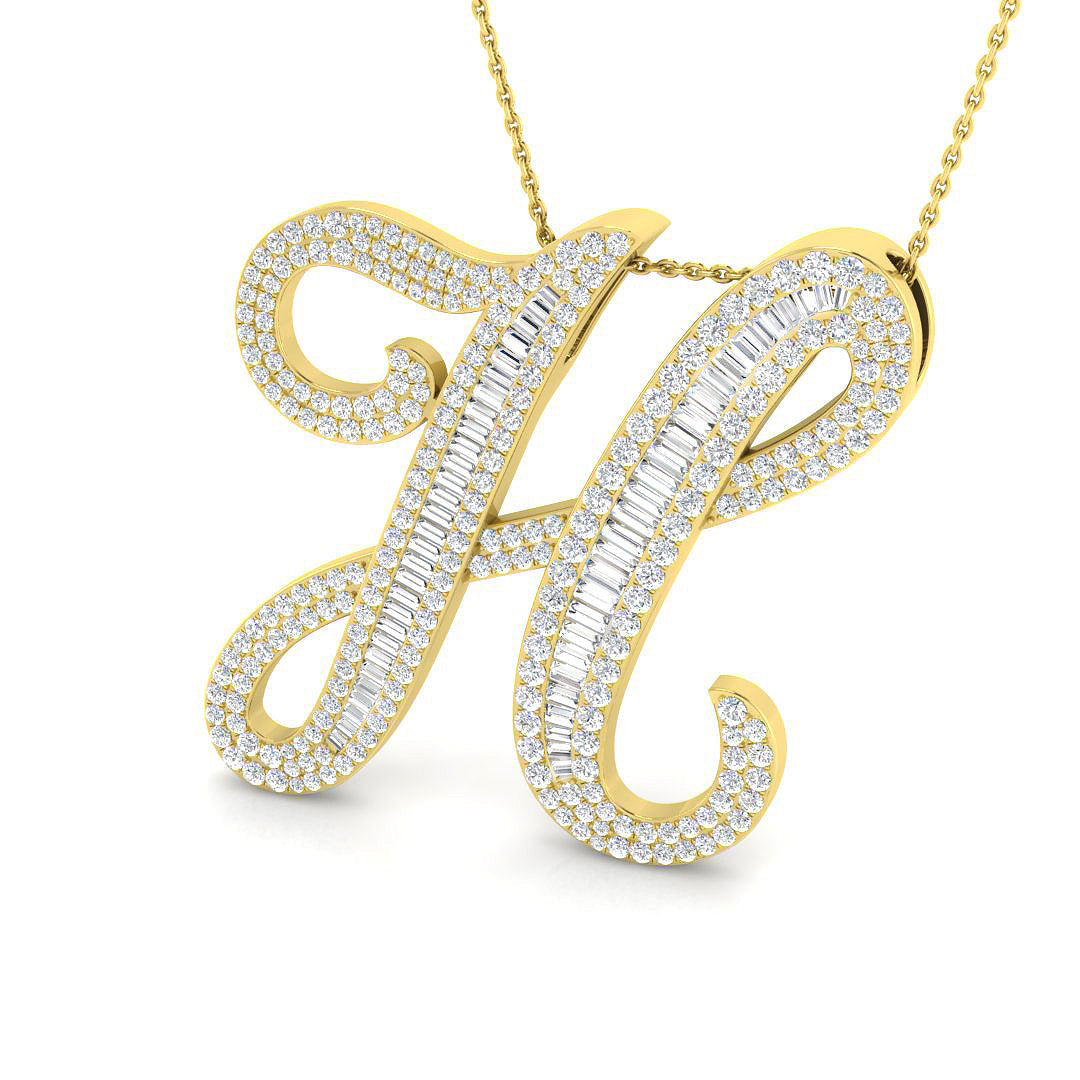 Initials Diamond Ring 2.44ct–3.7ct – SP5867-H – 18k Yellow Gold