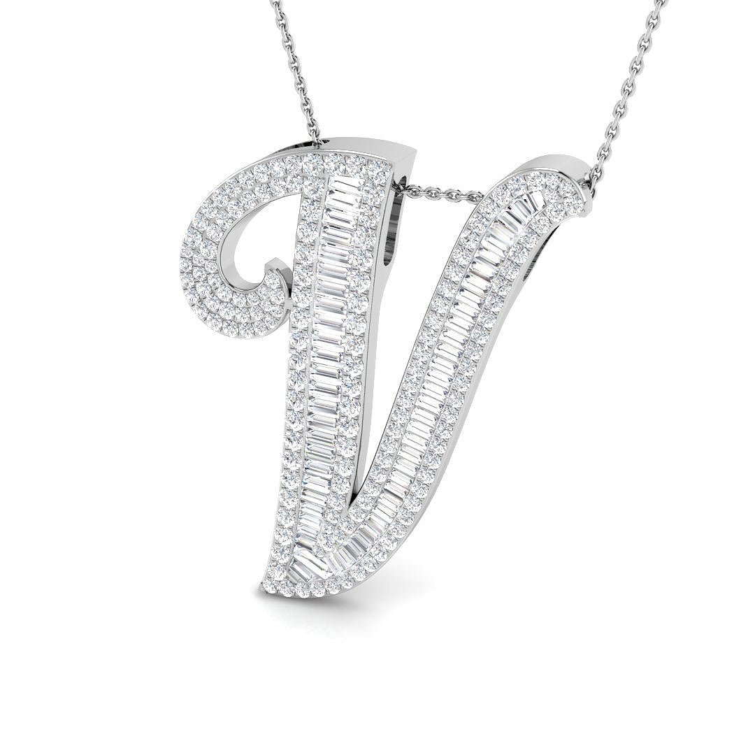 Initials Diamond Ring 2.67ct – SP5867-V – 18k White Gold