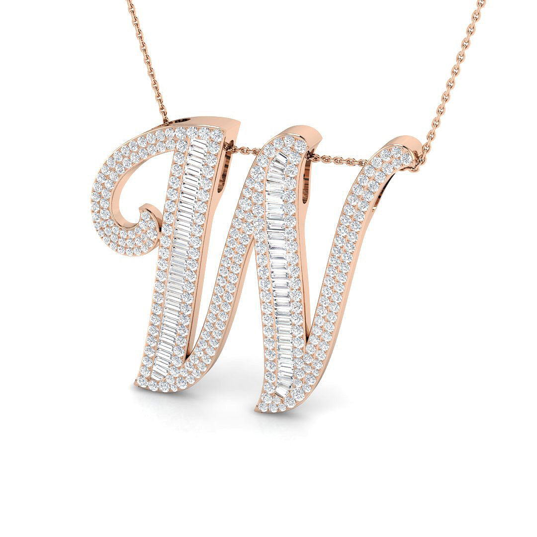 Initials Diamond Ring 2.64ct–3.68ct – SP5867-W – 18k Rose Gold