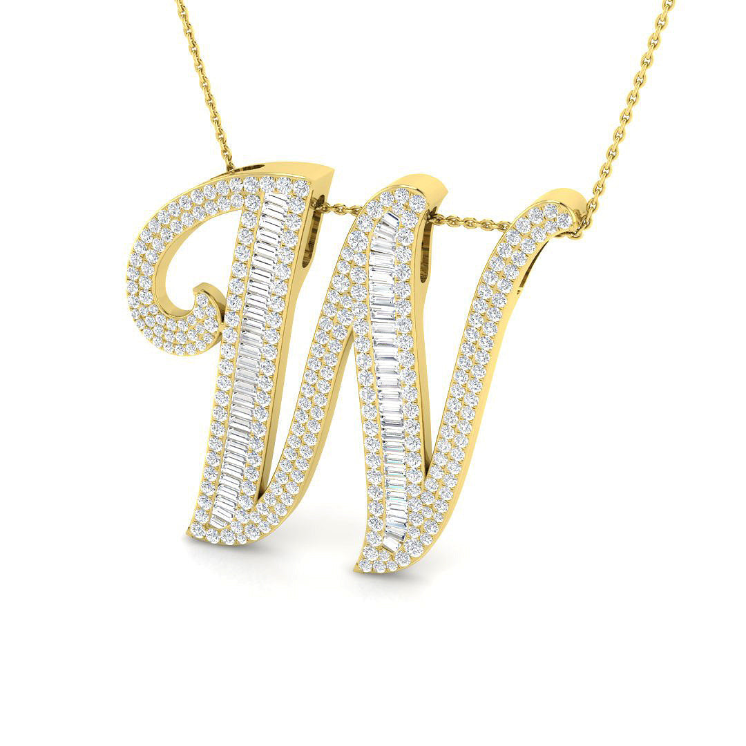 Initials Diamond Ring 2.64ct–3.68ct – SP5867-W – 18k Yellow Gold