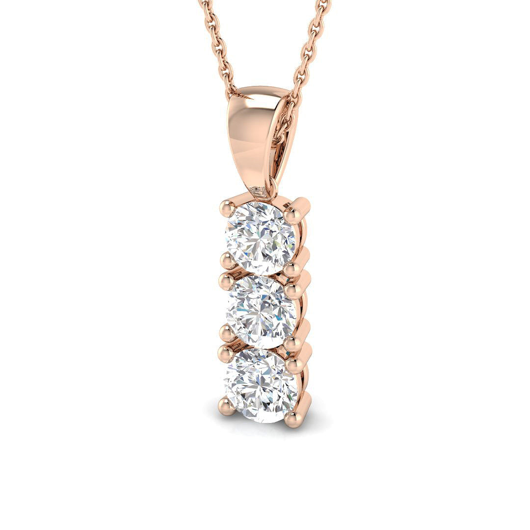Drop & Trilogy Diamond Ring 0.71ct–1.55ct – SP4446 – 18k Rose Gold