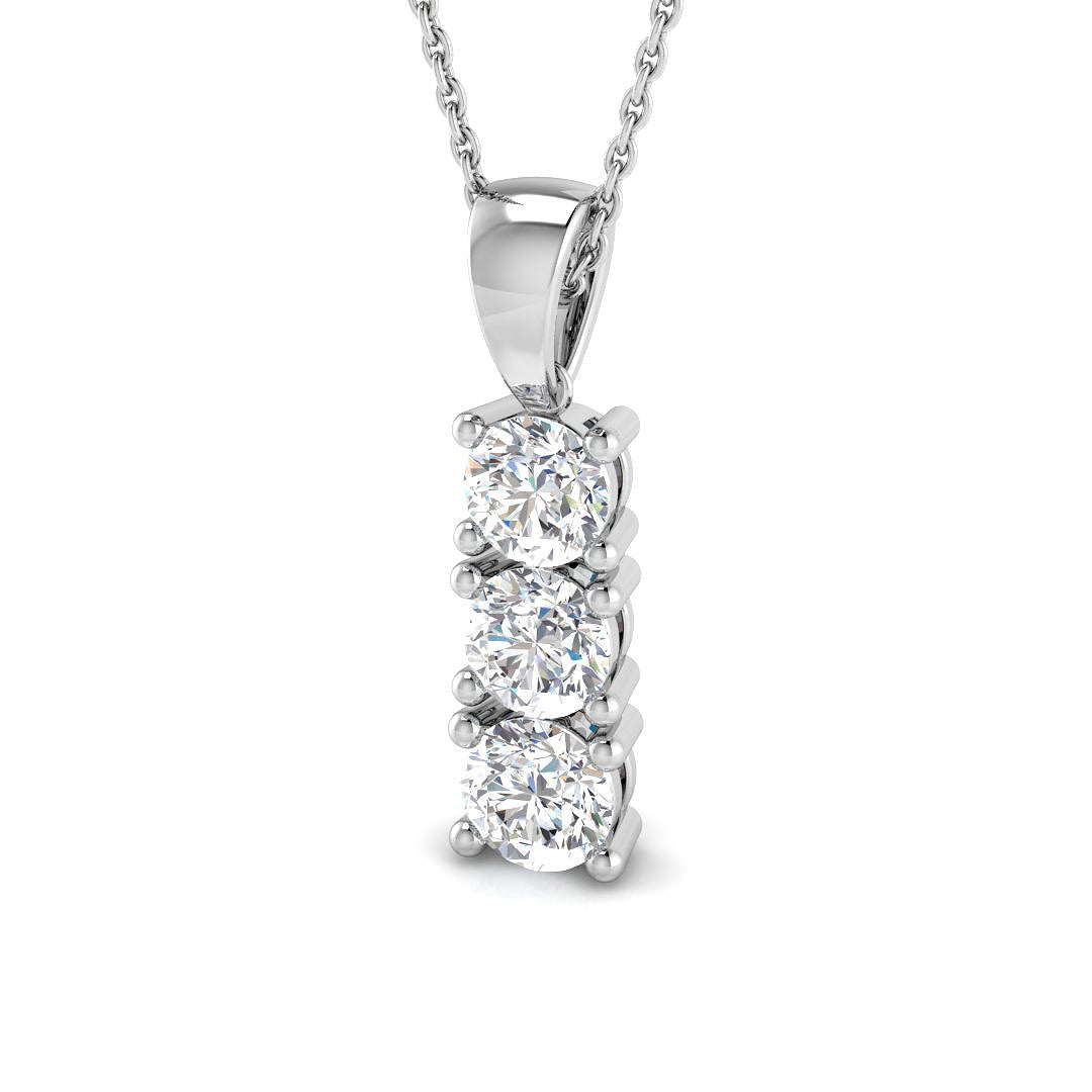 Drop & Trilogy Diamond Ring 0.71ct–1.55ct – SP4446 – 18k White Gold