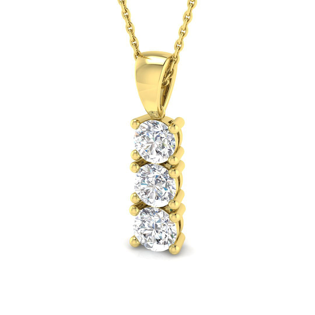 Drop & Trilogy Diamond Ring 0.71ct–1.55ct – SP4446 – 18k Yellow Gold