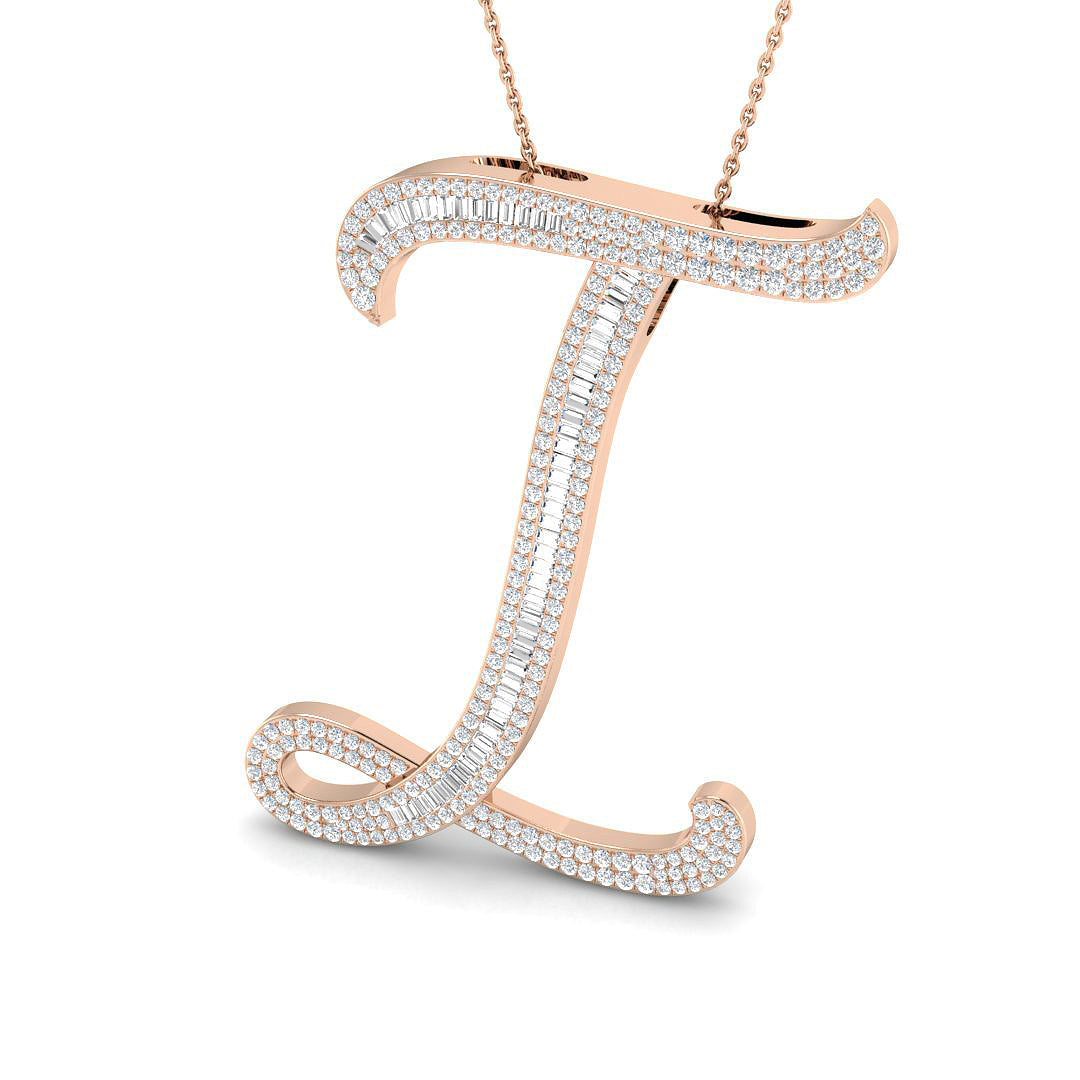 Initials Diamond Ring 1.33ct–2.1ct – SP5867-I – 18k Rose Gold