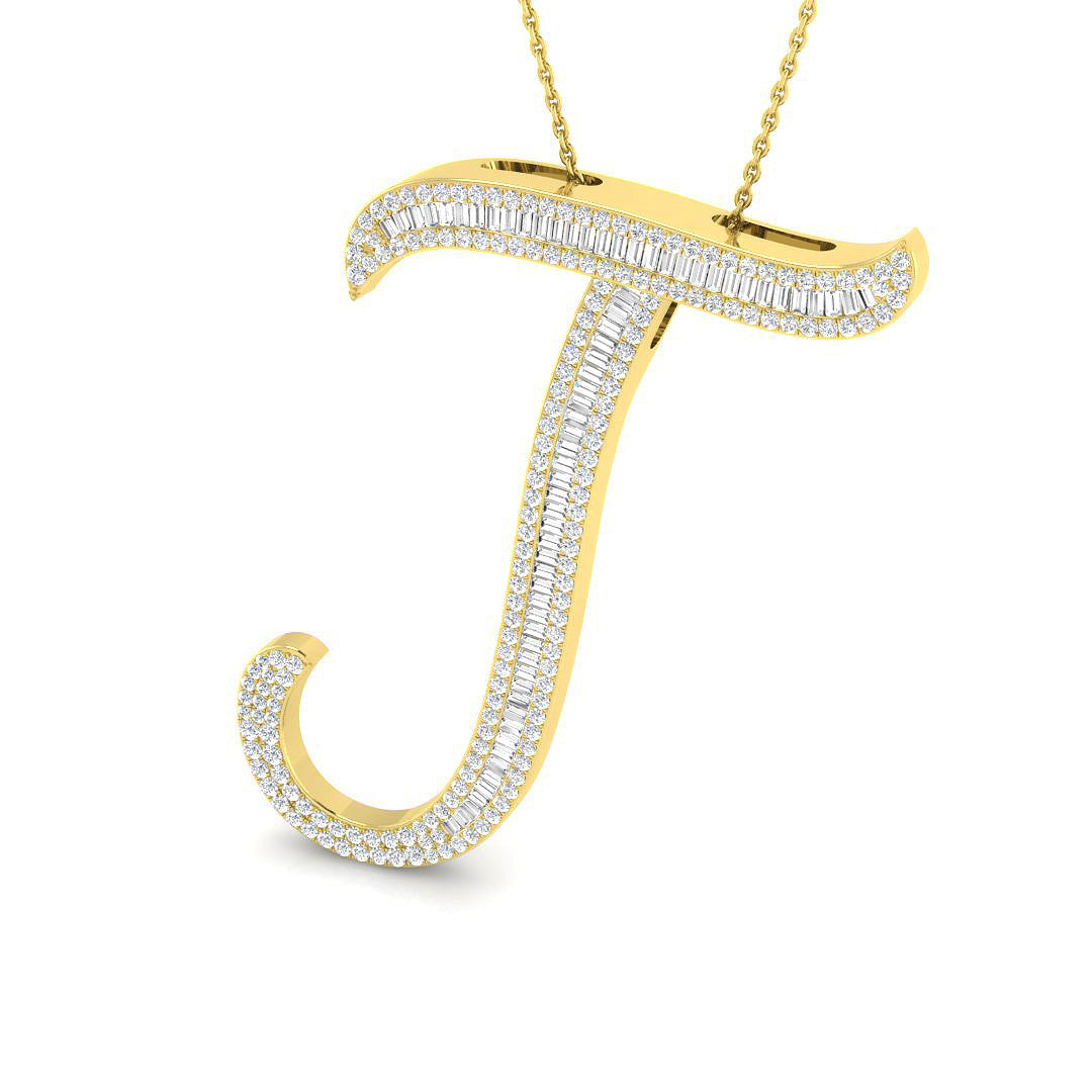 Initials Diamond Ring 1.24ct–1.97ct – SP5948-J – 18k Yellow Gold