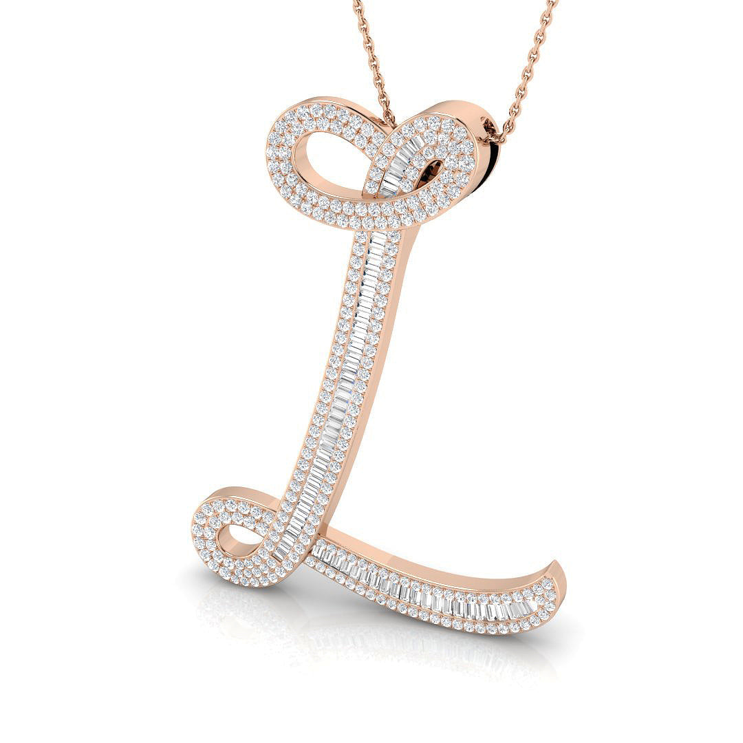 Initials Diamond Ring 1.46ct–2.08ct – SP5867-L – 18k Rose Gold