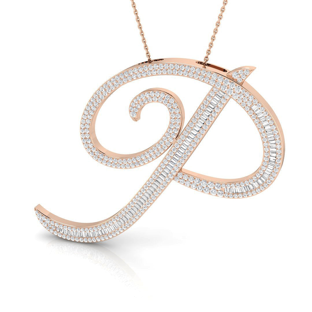 Initials Diamond Ring 2.3ct–3.29ct – SP5948-P – 18k Rose Gold