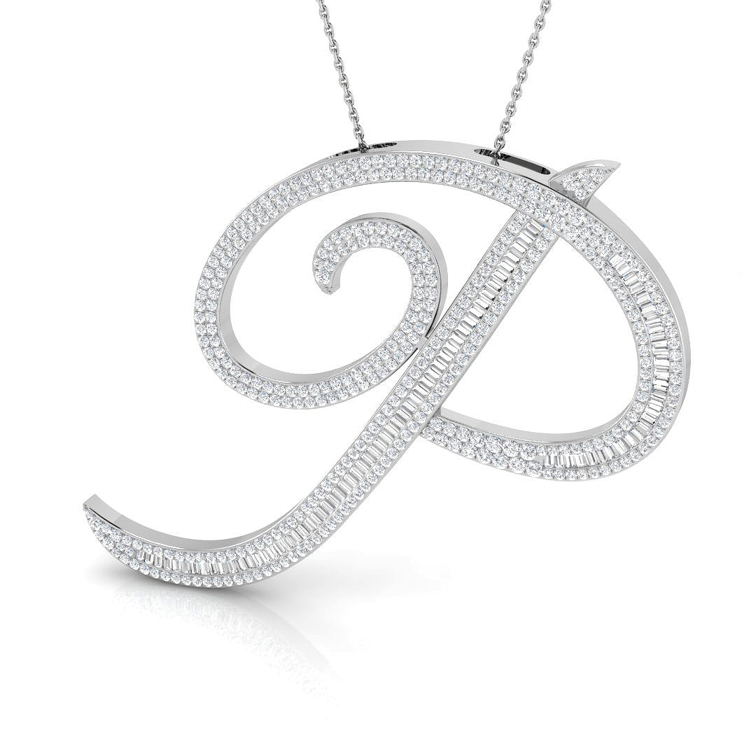 Initials Diamond Ring 2.3ct–3.29ct – SP5948-P – 18k White Gold