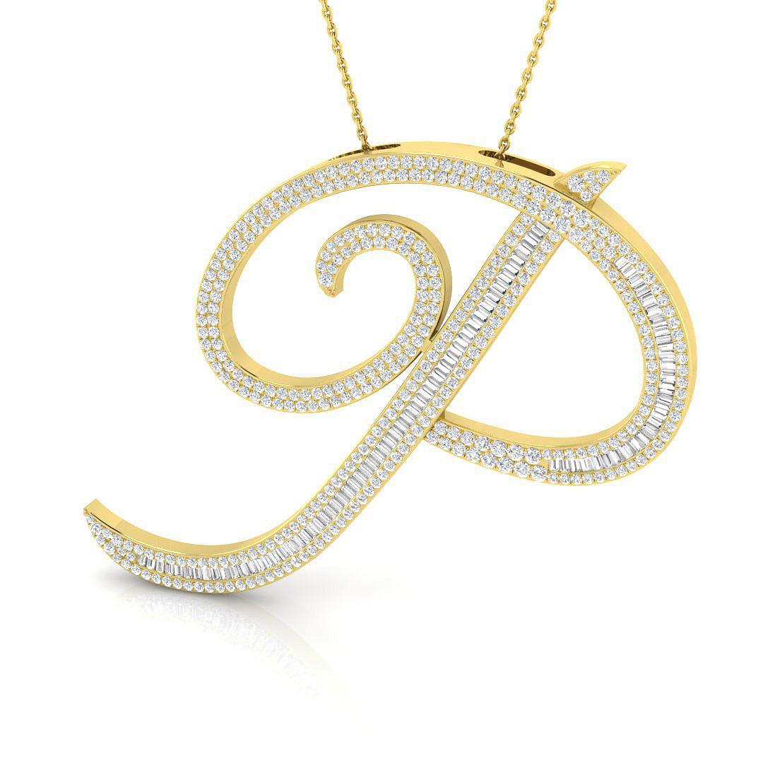 Initials Diamond Ring 2.3ct–3.29ct – SP5948-P – 18k Yellow Gold