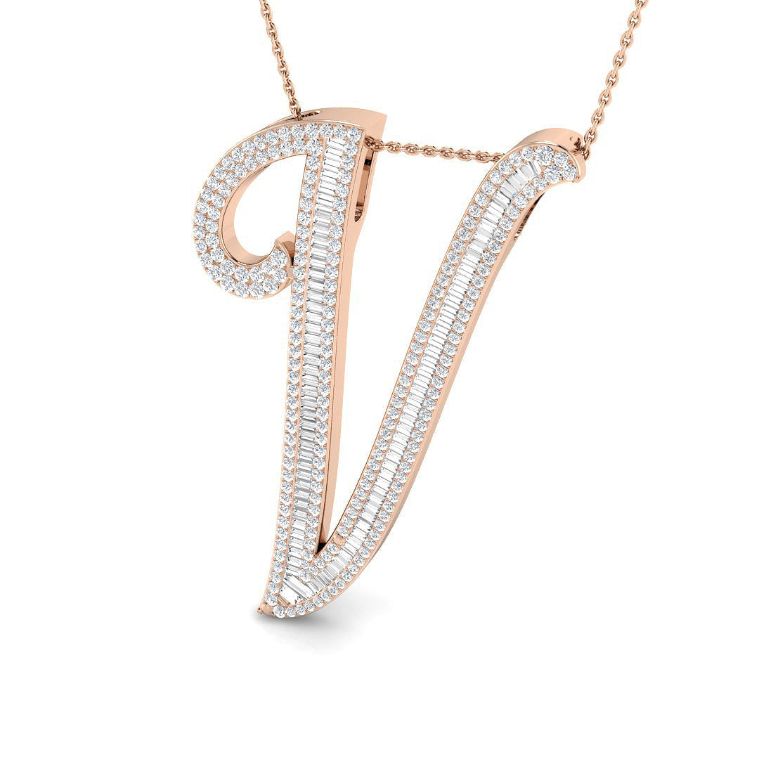 Initials Diamond Ring 1.7ct–2.45ct – SP5948-V – 18k Rose Gold