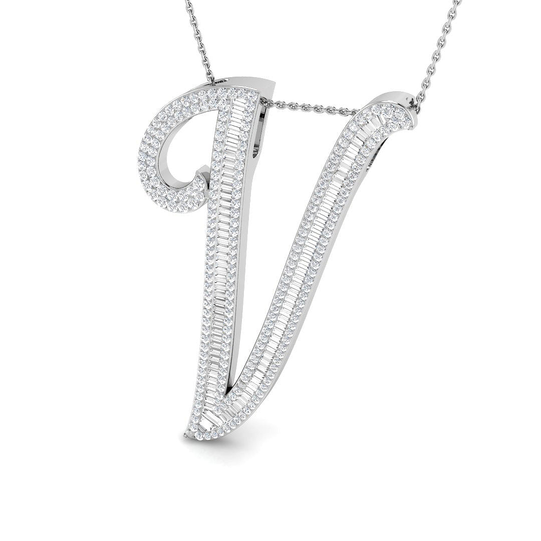 Initials Diamond Ring 1.7ct–2.45ct – SP5948-V – 18k White Gold