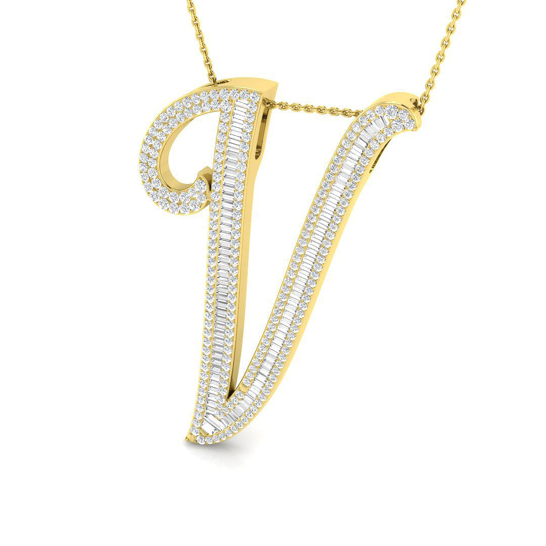 Initials Diamond Ring 1.7ct–2.45ct – SP5948-V – 18k Yellow Gold