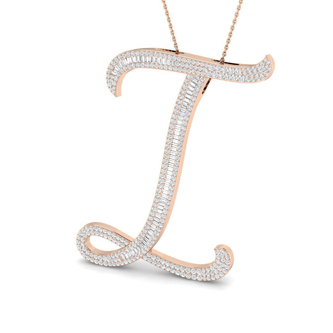 Initials Diamond Ring 1.33ct–2.1ct – SP5867-I – 18k Rose Gold