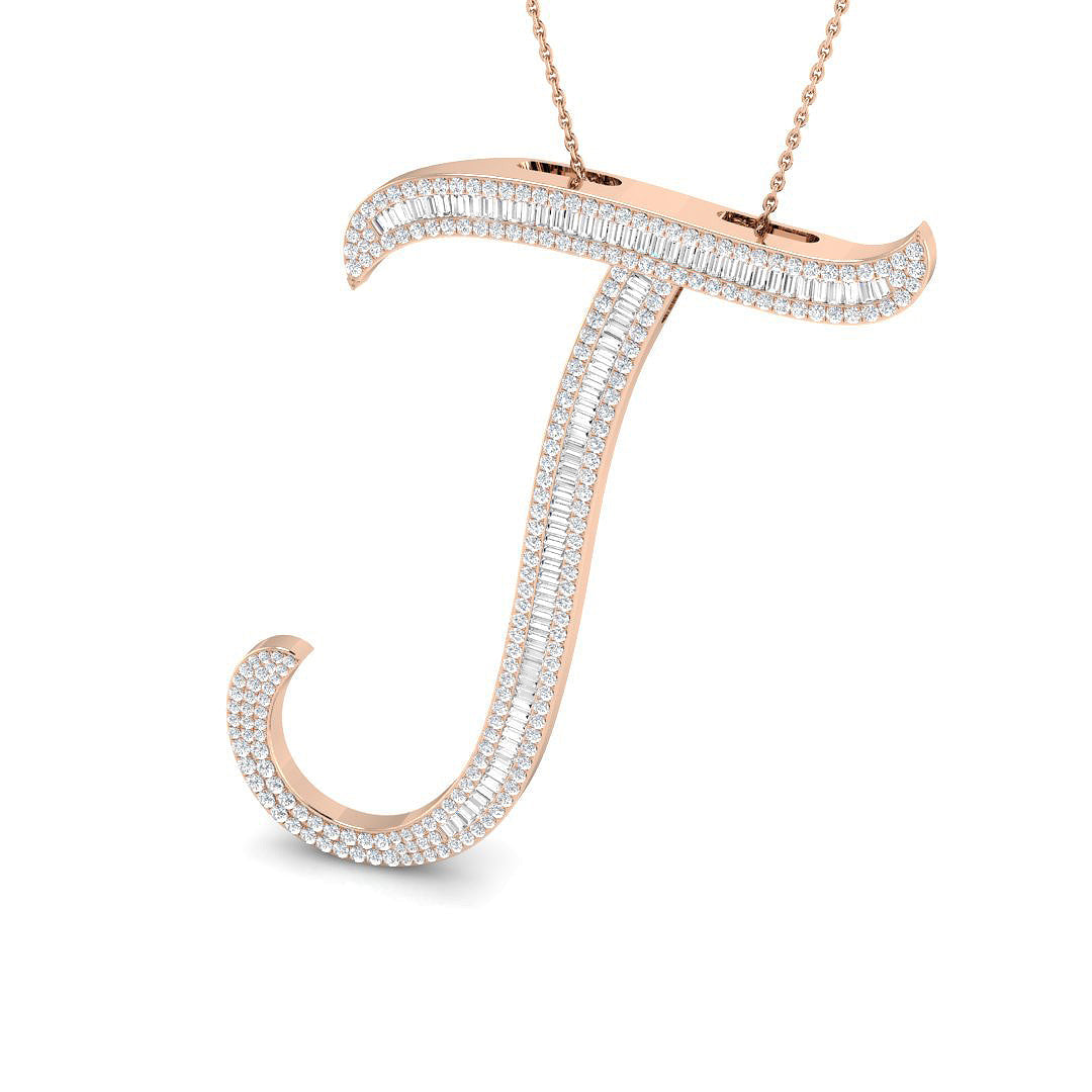 Initials Diamond Ring 1.24ct–1.97ct – SP5948-J – 18k Rose Gold