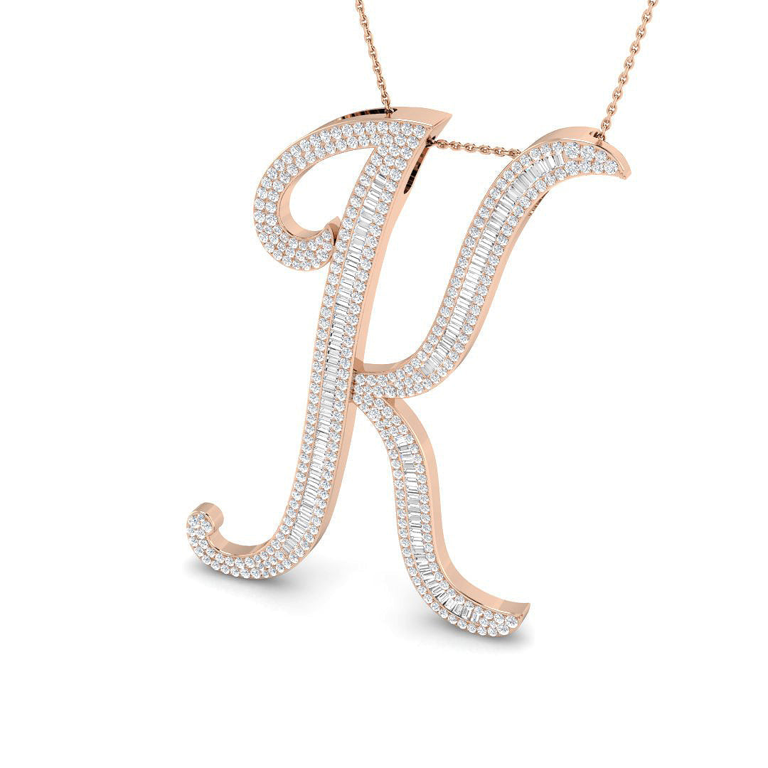 Initials Diamond Ring 1.52ct–2.4ct – SP5948-K – 18k Rose Gold