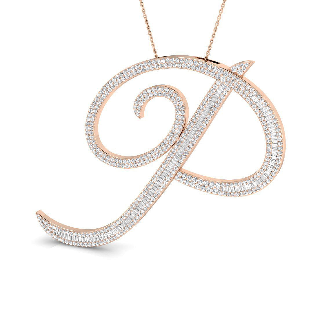 Initials Diamond Ring 2.3ct–3.29ct – SP5948-P – 18k Rose Gold